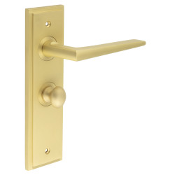 Burlington by Frelan Satin Brass Fire Rated Bathroom Door Handles - Mayfair - Inner 1 - 200 x 55mm