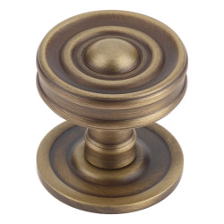 Burlington by Frelan Bloomsbury Ringed Mortice Door Knob - 65mm Rose Diameter - Antique Brass