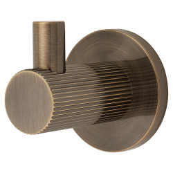Altro Lines Single Coat Hook - 50 x 25mm - Antique Brass