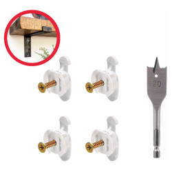 Bullfix Heavy Duty Plasterboard Fixing Kit for Shelves - 5 x 20mm - Pack of 4
