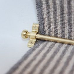 Altro Stair Rod with Round Bulb Finials - 900mm Length - Satin Brass