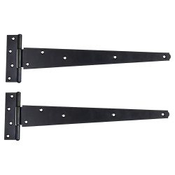 Medium Duty Gate/Door Tee Hinge - 350 x 25mm - Black Powder Coated - Pair