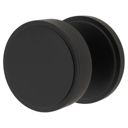 Hampstead Knurled Centre Door Knob - 80mm Rose Diameter - Matt Black