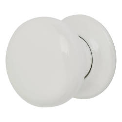 Touchpoint White Porcelain Mortice/Rim Door Knob - 60mm Rose Diameter