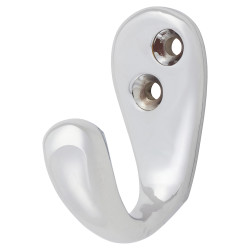 Alexander & Wilks Victorian Single Coat Hook - 44 x 23mm - Polished Chrome