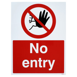 Altro No Entry Sign - 300 x 400mm - Rigid Plastic