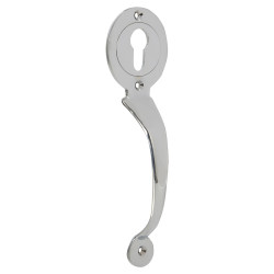 GateMate Escutcheon Handle for Euro Profile Long Throw Gate Lock - 200mm Length - Chrome
