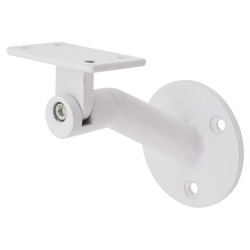 Altro Round Plate Handrail Bracket - 75mm Projection - White