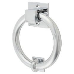 Hampstead Ring Door Knocker - 140 x 120mm - Polished Chrome