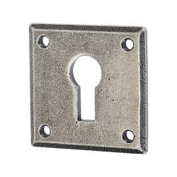 Olde Forge Square Escutcheon - 40 x 40mm - Keyhole - Pewter