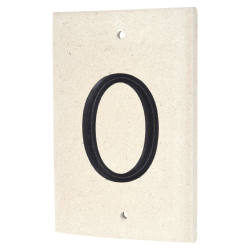 Limestone Screw Fix Door Numeral - 0 - 140 x 90mm - Natural Limestone
