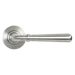 From The Anvil Satin Stainless Steel Door Handles on Round Beehive Rose - Newbury Range