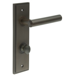 Burlington by Frelan Dark Bronze Fire Rated DIN Bathroom Door Handles - Richmond - Inner 1 - 200 x 55mm