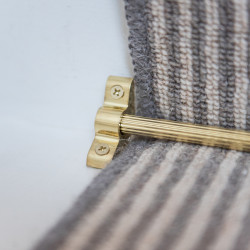 Altro Lines Stair Rod with Plain Finials - 900mm Length - Satin Brass