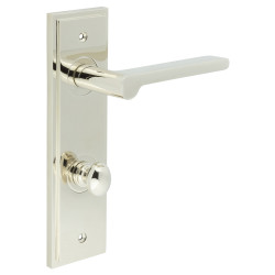 Burlington by Frelan Polished Nickel Fire Rated DIN Bathroom Door Handles - Fitzrovia - Inner 1 - 200 x 55mm