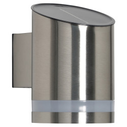 Forum Zink Trimdon 2W LED Solar Outdoor Down Wall Light - IP44 - 3000K Warm White - Stainless Steel