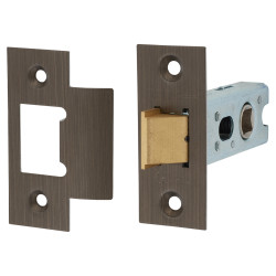 Jedo Heavy Duty Tubular Latch - 64mm Case - 44mm Backset - Square - Antique Brass