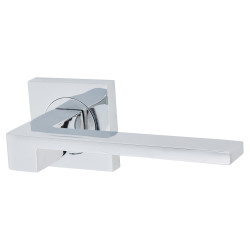 Serozzetta by Carlisle Brass Polished Chrome Door Handles on Square Rose - Equi Range