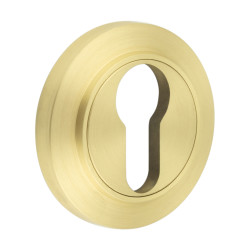 Burlington BUR61 by Frelan Escutcheon on Chamfered Rose - 53mm Diameter - Euro - Satin Brass