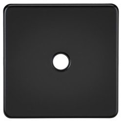 Knightsbridge 20A Screwless Flat Plate Flex Outlet Plate - Matt Black