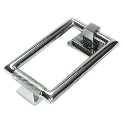 From The Anvil Brompton Rectangular Knurled Door Knocker - 145 x 90mm - Polished Chrome