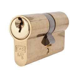 Eurospec 5 Pin 60mm Euro Double Cylinder - 30 + 30mm - Polished Brass - Master Keyed