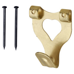 Light Duty Picture Hook - Double – 25 x 33mm - Electro Brass - Pack of 50