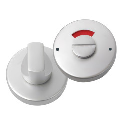 Anti-Bacterial Bathroom Turn & Release with Indicator - 50mm Diameter - Satin Stainless Steel