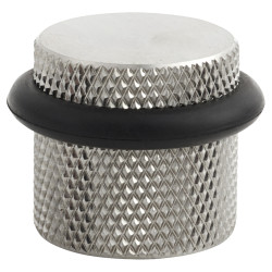 Hampstead Knurled Floor Door Stop - 22 x 22mm - Satin Stainless Steel