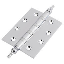 Finial Washered Butt Door Hinge - 100 x 75 x 2mm - Polished Chrome - Pair