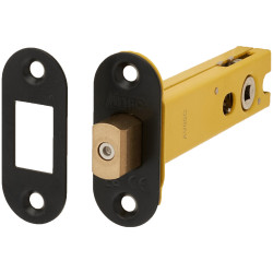 Altro 5mm Tubular Bathroom Deadbolt - 103mm Case - 82mm Backset - Radius - Matt Black