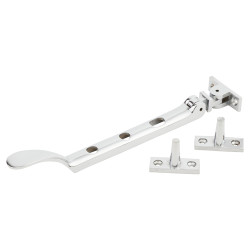 Hampstead Victorian Casement Window Stay - 8"/200mm Length - Polished Chrome