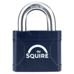 Squire Stronglock Plus 50 Laminated Steel Open Shackle Padlock - 55mm Body - 24 x 23.5mm Shackle - Blue