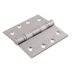 Enduro Extra Wide Ball Bearing Grade 13 Butt Fire Door Hinge -102 x 102 x 3mm - Sat Stainless - Pair