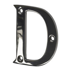 Altro 63mm Screw Fix Door Letter - D - Black Nickel