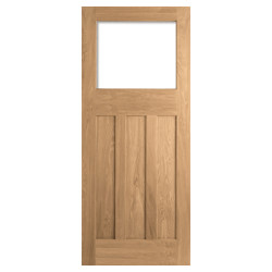 LPD DX 30's 4 Panel Unglazed Unfinished Solid Internal Door - 2032 x 813 x 35mm - Oak