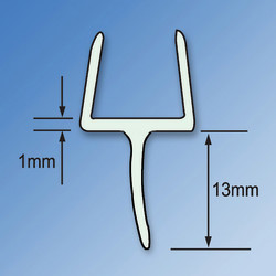 Clear PVC Shower Seal - Bottom Rail Seal - Suits 10mm Glass