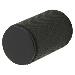 Carlisle Brass Knurled Cylinder Cabinet Knob - 18mm Diameter - Matt Black