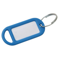 Key Ring Tag - 48 x 21mm - Blue - Pack of 10