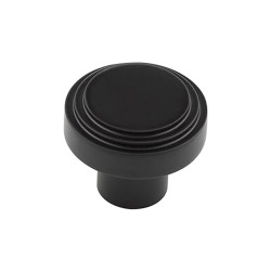Hoxton by Frelan Cropley Stepped Round Cabinet Knob - 30mm Diameter - Black