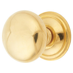 From The Anvil Mushroom Round Cabinet Knob - 38mm Diameter - Polished Brass