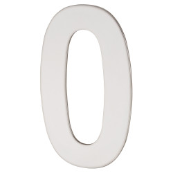 Altro 100mm Concealed Screw Fix Door Numeral - 0 - Polished Stainless Steel