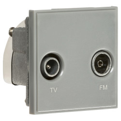 Knightsbridge 1 Gang TV + FM/DAB Outlet Diplexer Euro Module - Grey