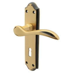 Carlisle Brass Florentine Bronze Scroll Keyhole Lock Door Handles - Madrid Range - 180 x 45mm