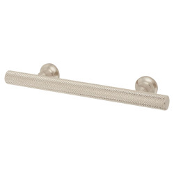 Altro York 12mm Knurled T-Bar Cabinet Pull Handle - 96mm Centres - Satin Nickel