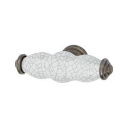 Hampstead 24mm Porcelain Crackle Glaze Shutter T-Bar Cabinet Knob - 76 x 24mm - Pewter Effect