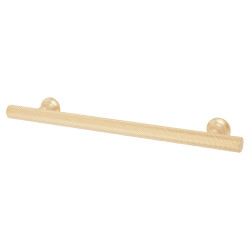 Altro York 12mm Knurled T-Bar Cabinet Pull Handle - 160mm Centres - Satin Brass
