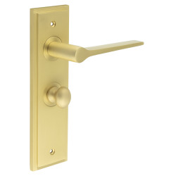 Burlington by Frelan Satin Brass Fire Rated Bathroom Door Handles - Knightsbridge - Inner 1 - 200 x 55mm