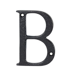 76mm Screw Fix Door Letter - B - Antique Black Iron