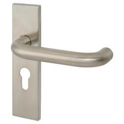 Touchpoint Satin Stainless Steel 19mm Return to Door Euro Lock Door Handles - Square - 47.5mm c/c
